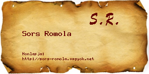 Sors Romola névjegykártya